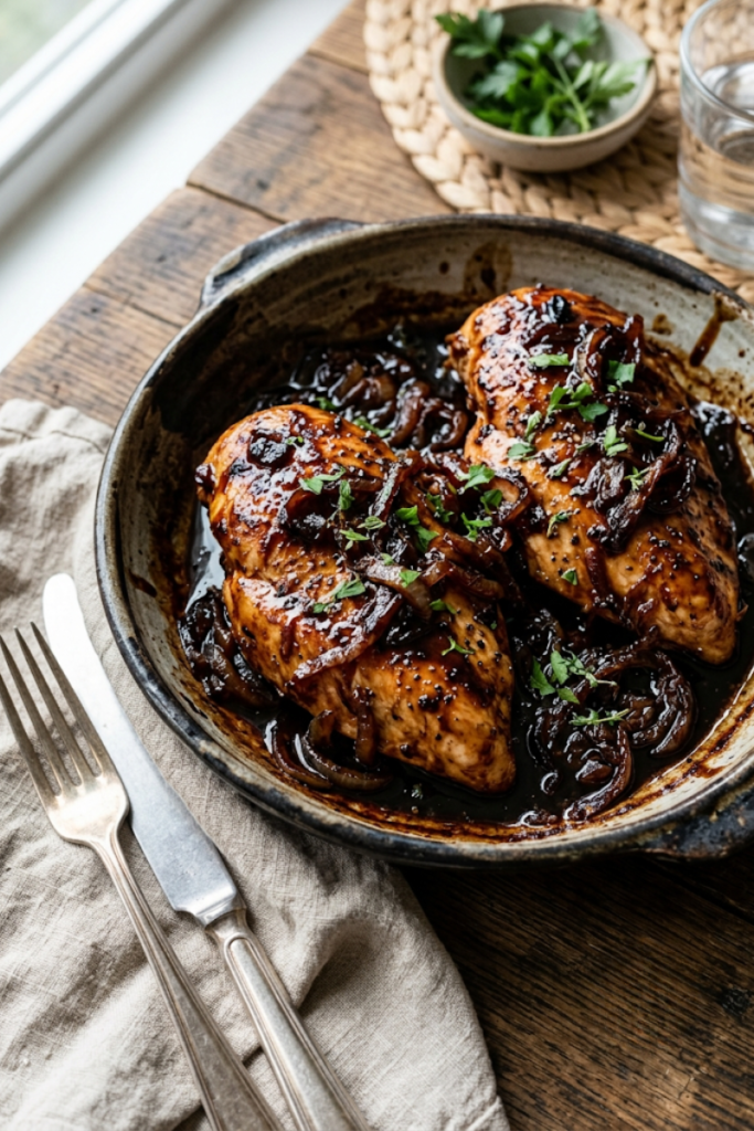 Tangy Balsamic Chicken with Onions