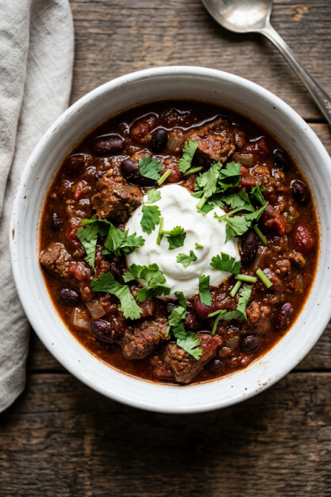 Rich Dark Chocolate Chuck Roast Chili
