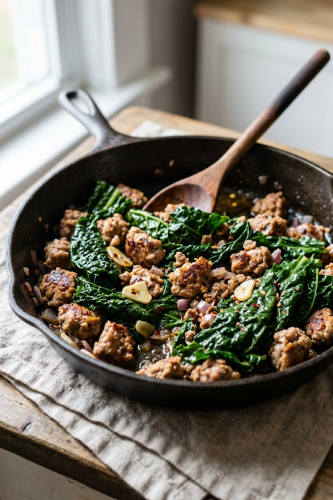 Sausage and Kale Skillet