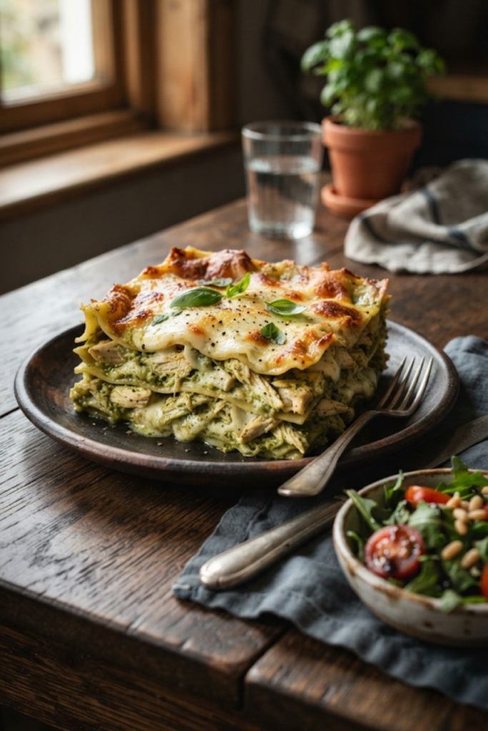 Green Enchilada Chicken Lasagna