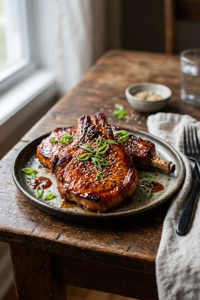 Honey Garlic Sriracha Chops
