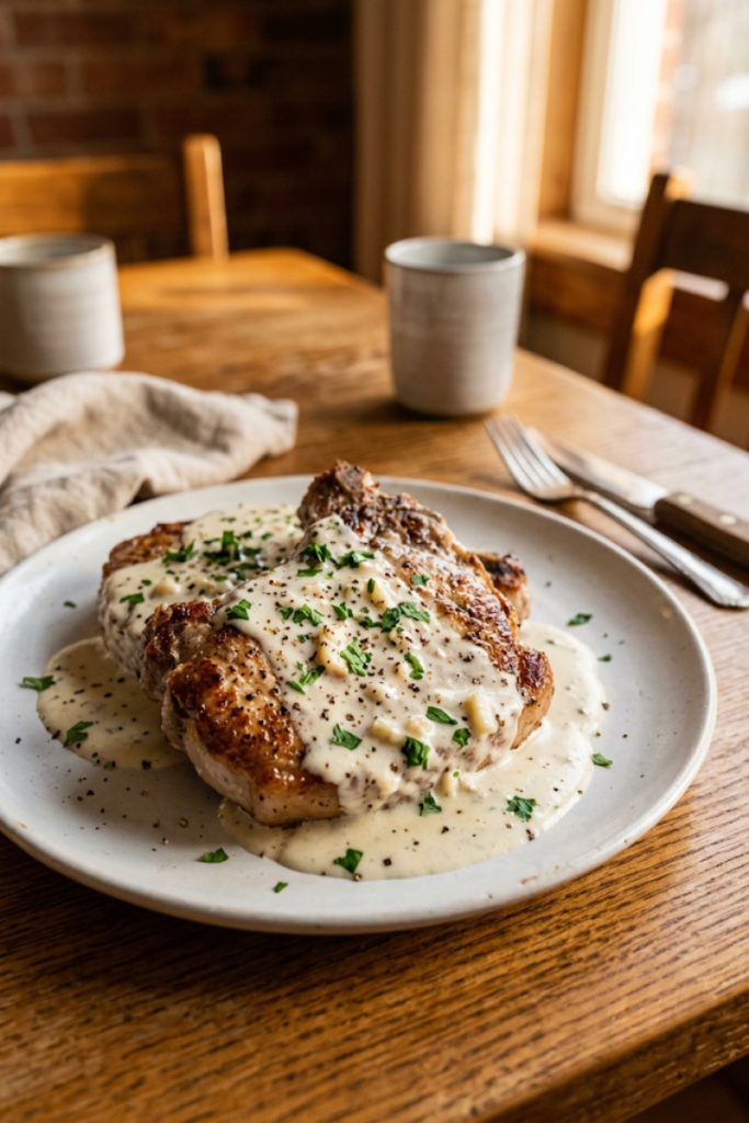 Creamy Garlic Pork Chops