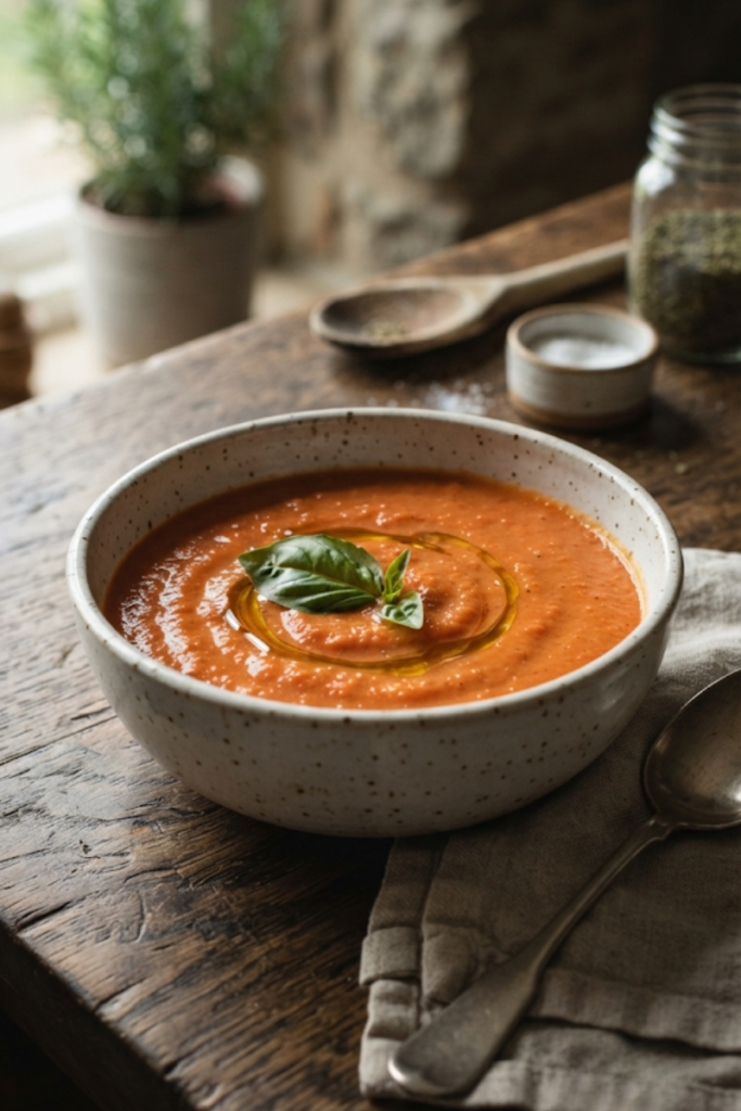 Crockpot Creamy Tomato Basil Soup