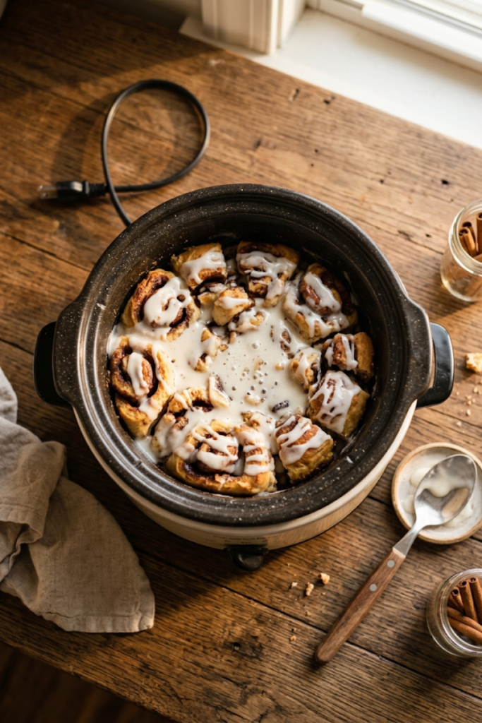 Crock Pot Cinnamon Roll Casserole