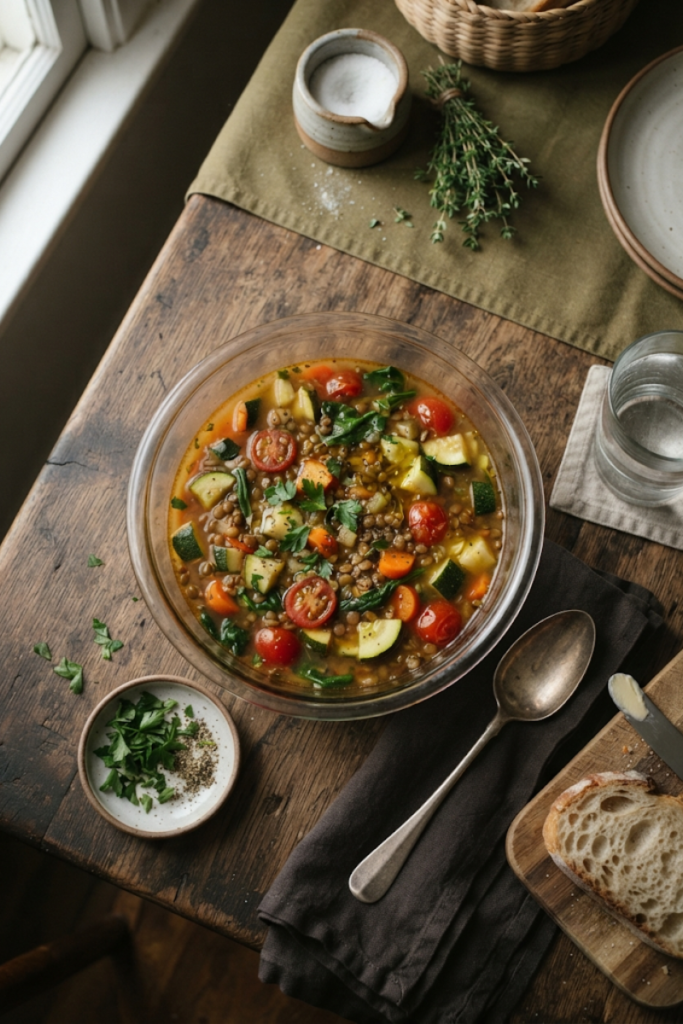 Vegetable and Lentil Minestrone