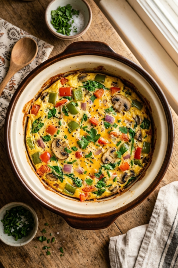 Slow Cooker Veggie Omelet