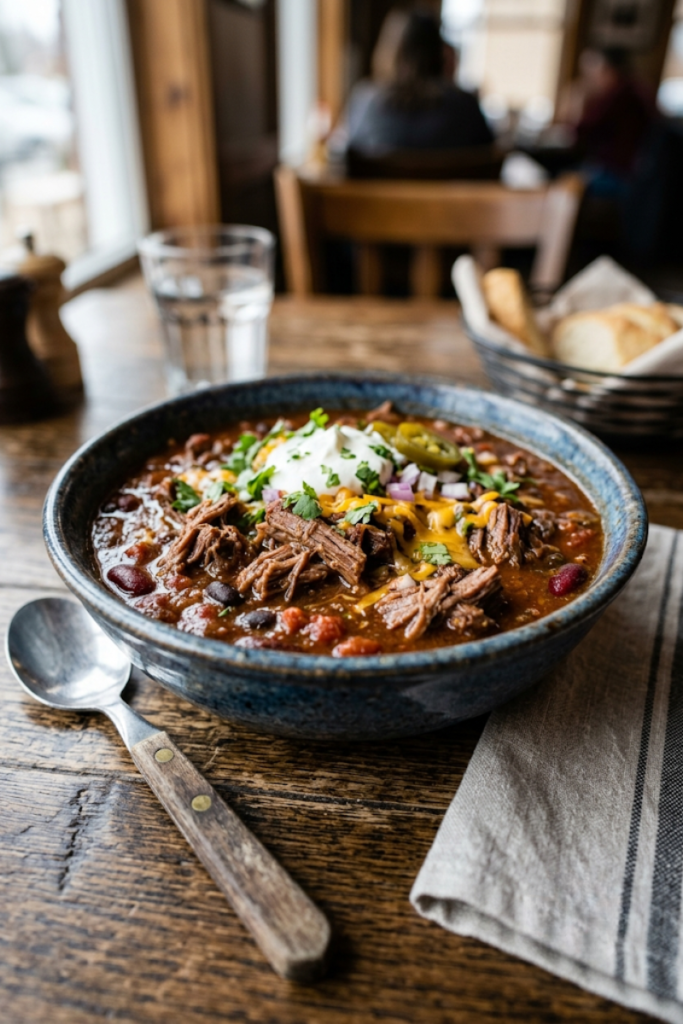 Shredded Beef Stew Meat Chili