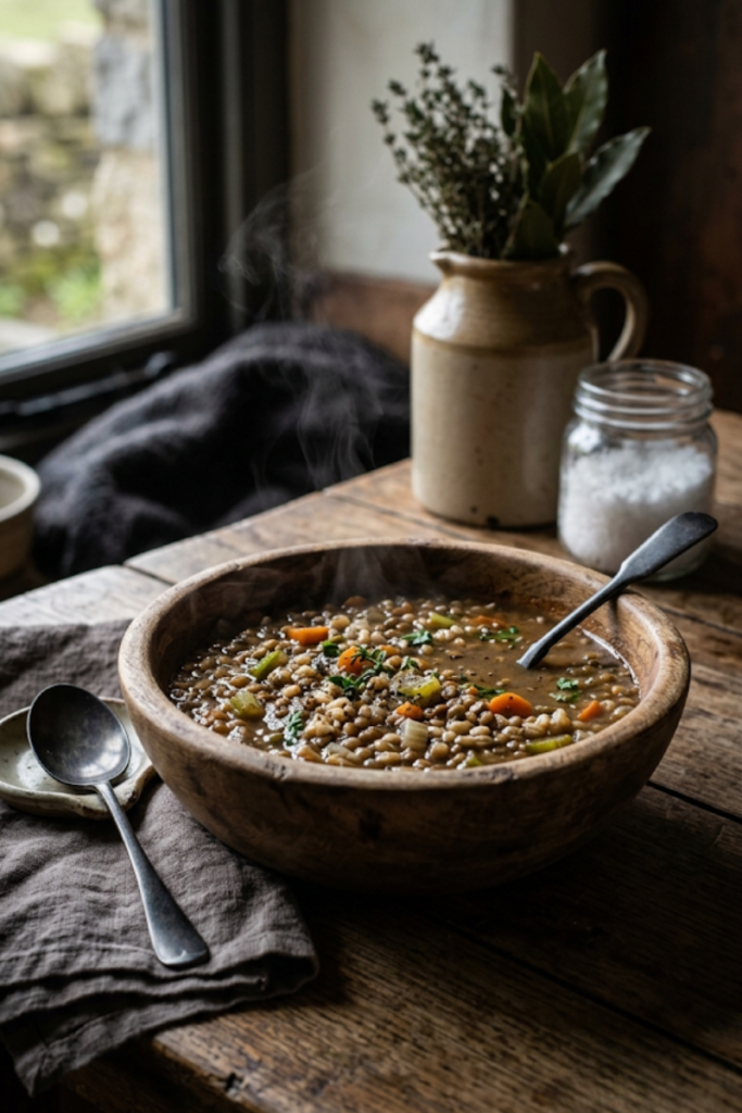 Savory Lentil and Barley Soup