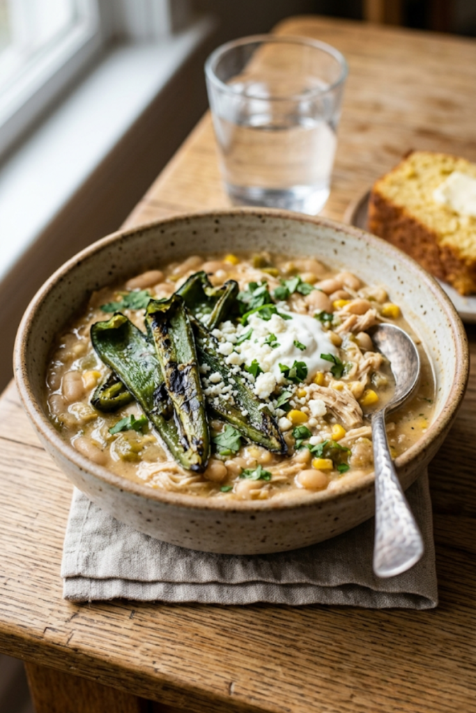 White Bean and Roasted Poblano Chili