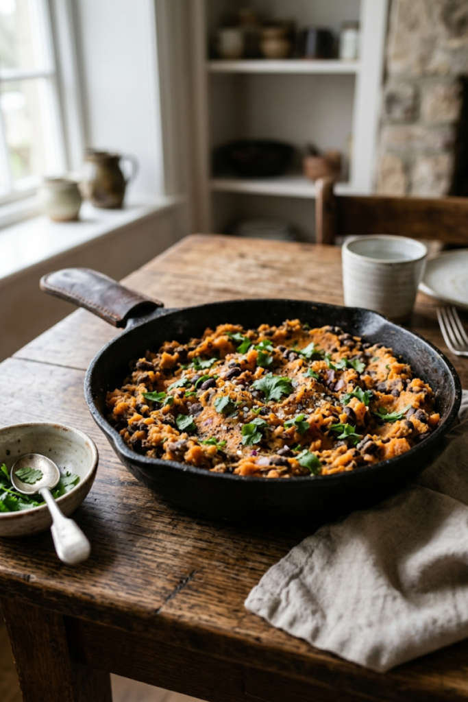 Smoky Sweet Potato and Black Bean Mash