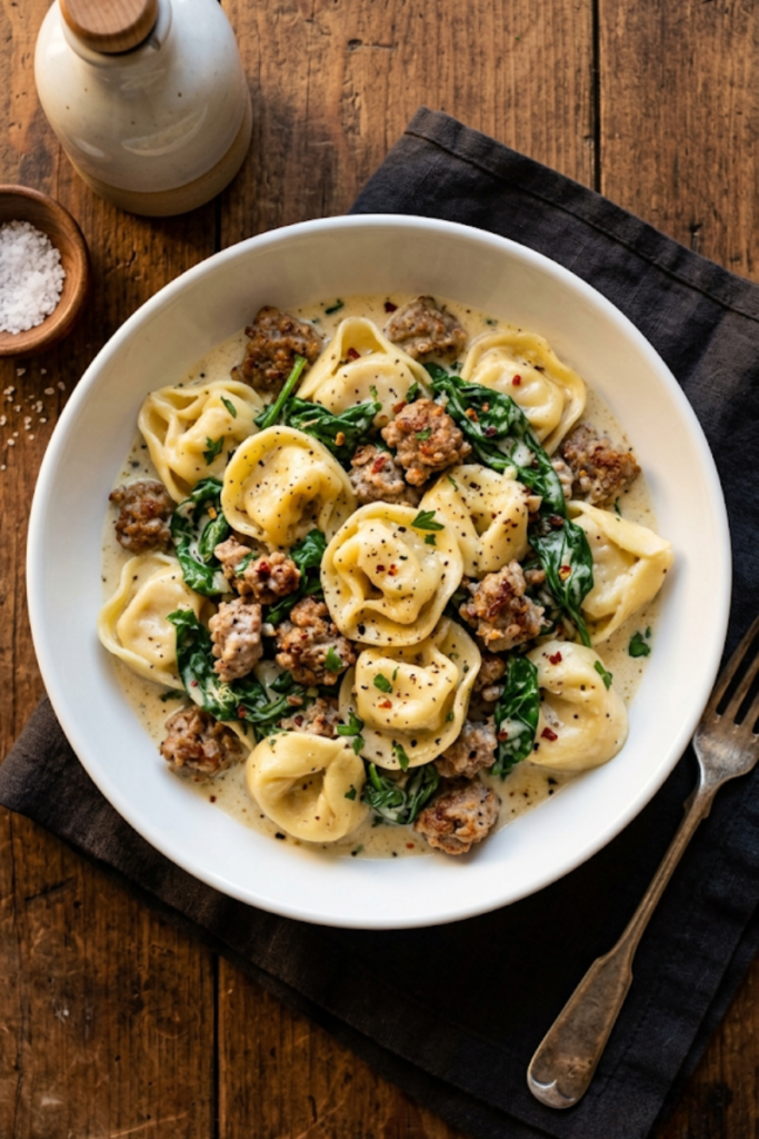 Sausage and Spinach Tortellini