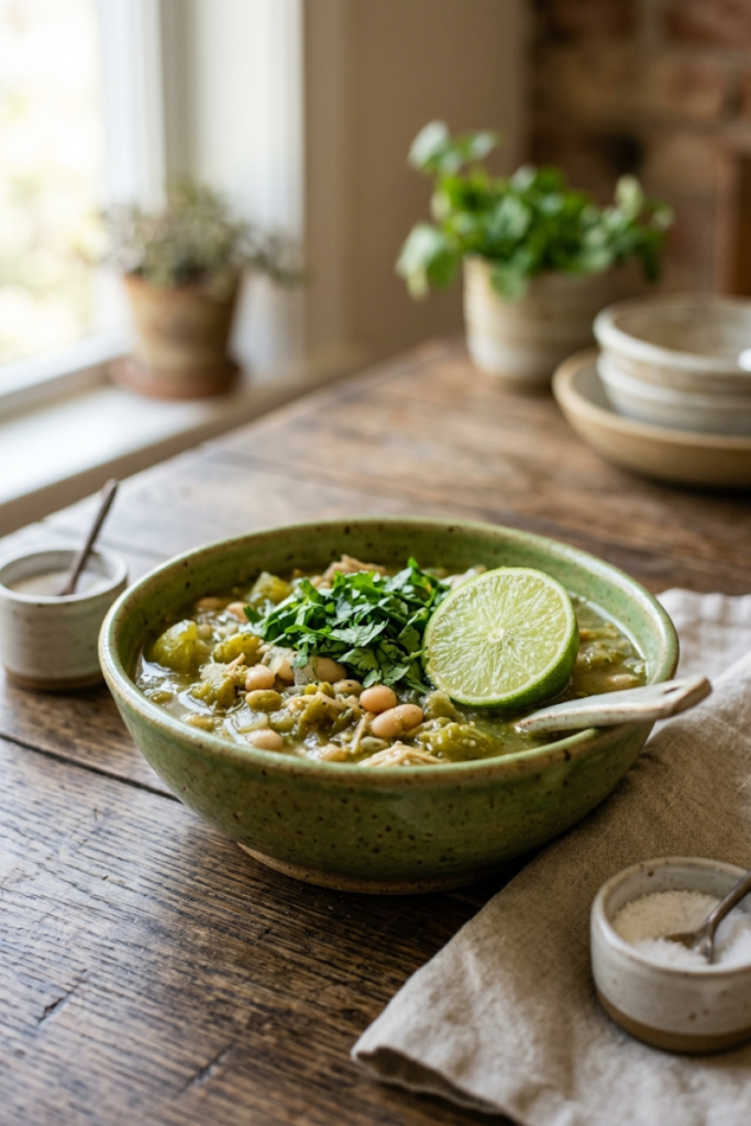 Tangy Tomatillo and White Bean Stew