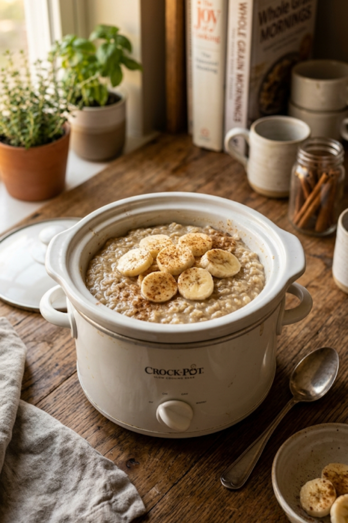 Slow Cooker Steel-Cut Oats with Banana and Spices
