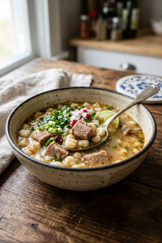 Pork Tenderloin and Hominy Chili