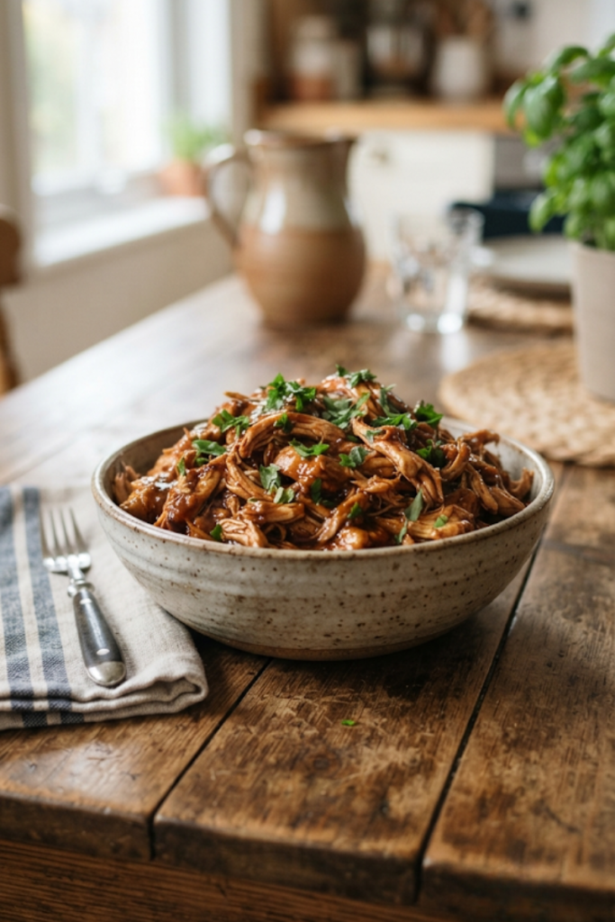Tangy BBQ Pulled Chicken Bowls