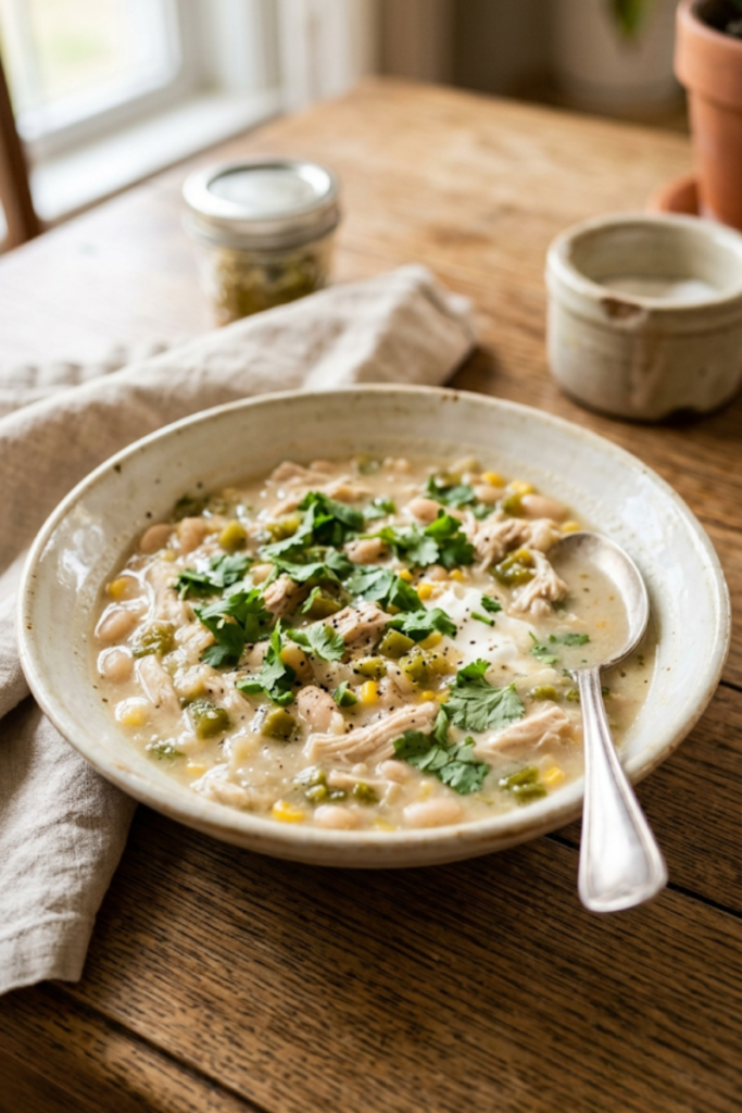 Fire Roasted Green Chile Chicken Chili