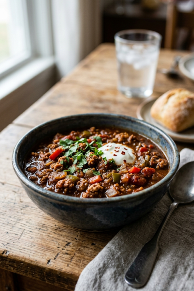 Lean Turkey Chili with Fire-Roasted Tomatoes