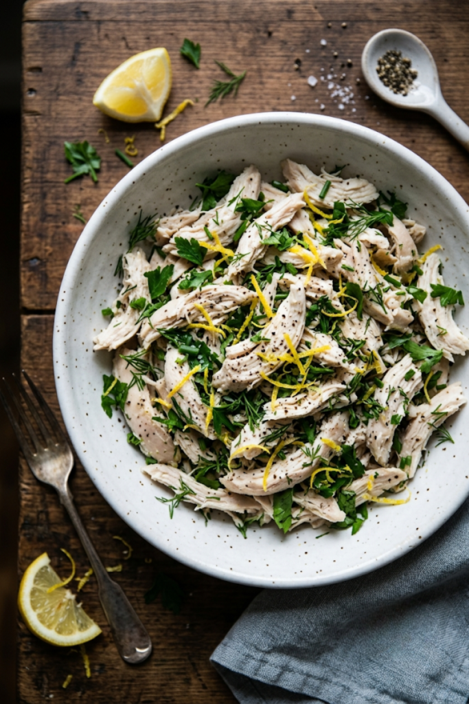 Zesty Lemon Herb Shredded Chicken