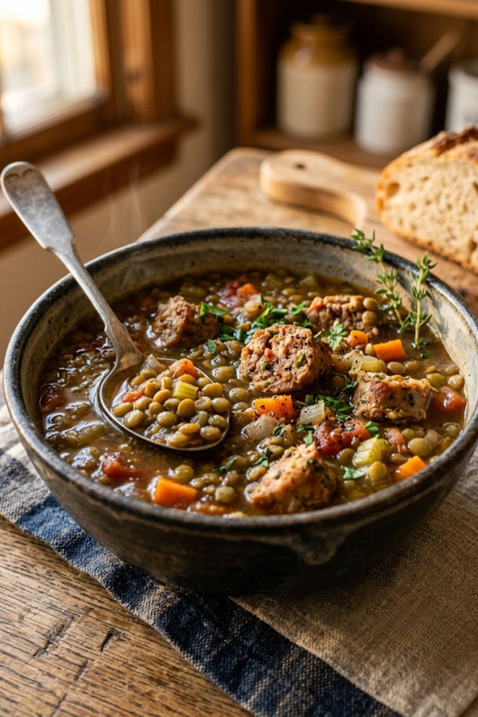 Hearty Lentil and Sausage Soup