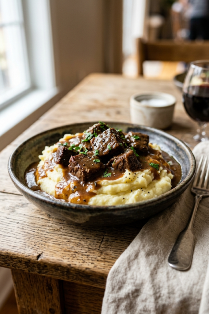 Classic Beef Tips and Gravy