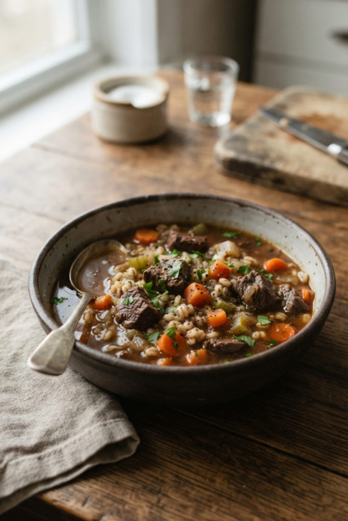Crockpot Beef and Barley Soup
