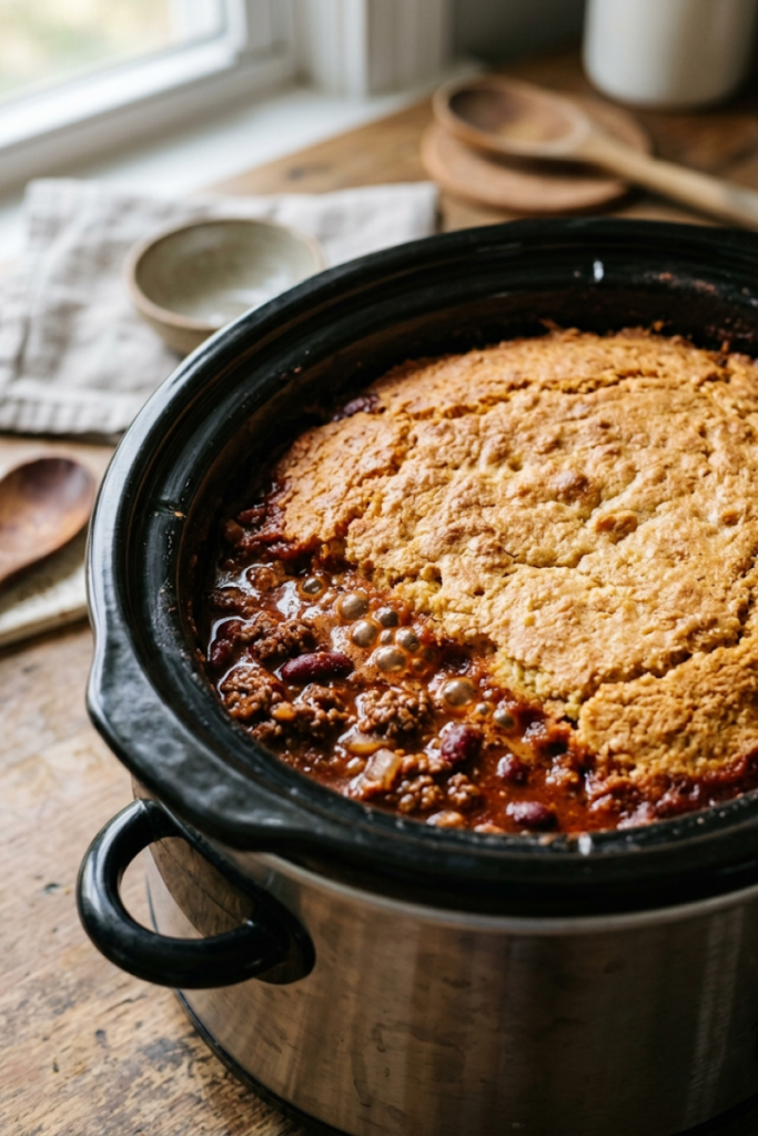 Southern Chili with Cornbread Crust