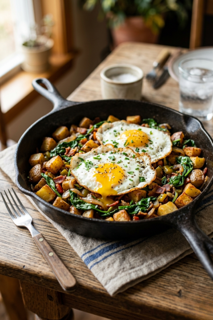 Egg and Spinach Hash