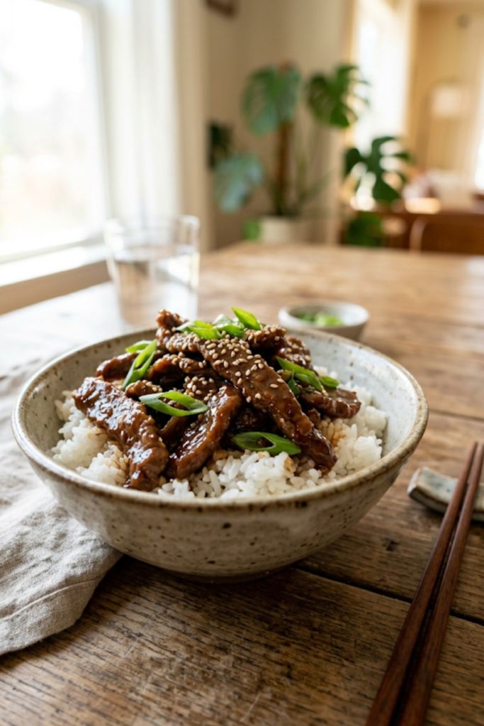 Teriyaki Flank Steak Strips