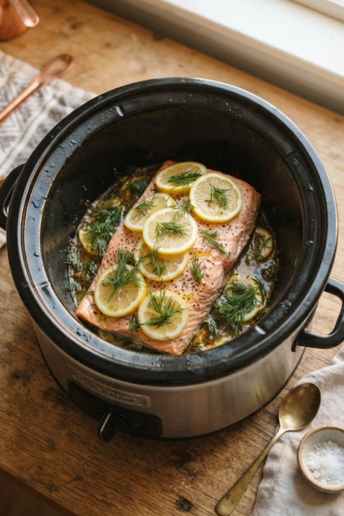 Slow Cooker Lemon Herb Salmon
