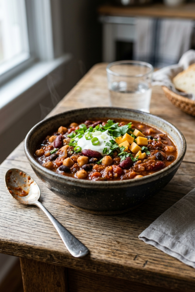 Three-Bean Chickpea Chili