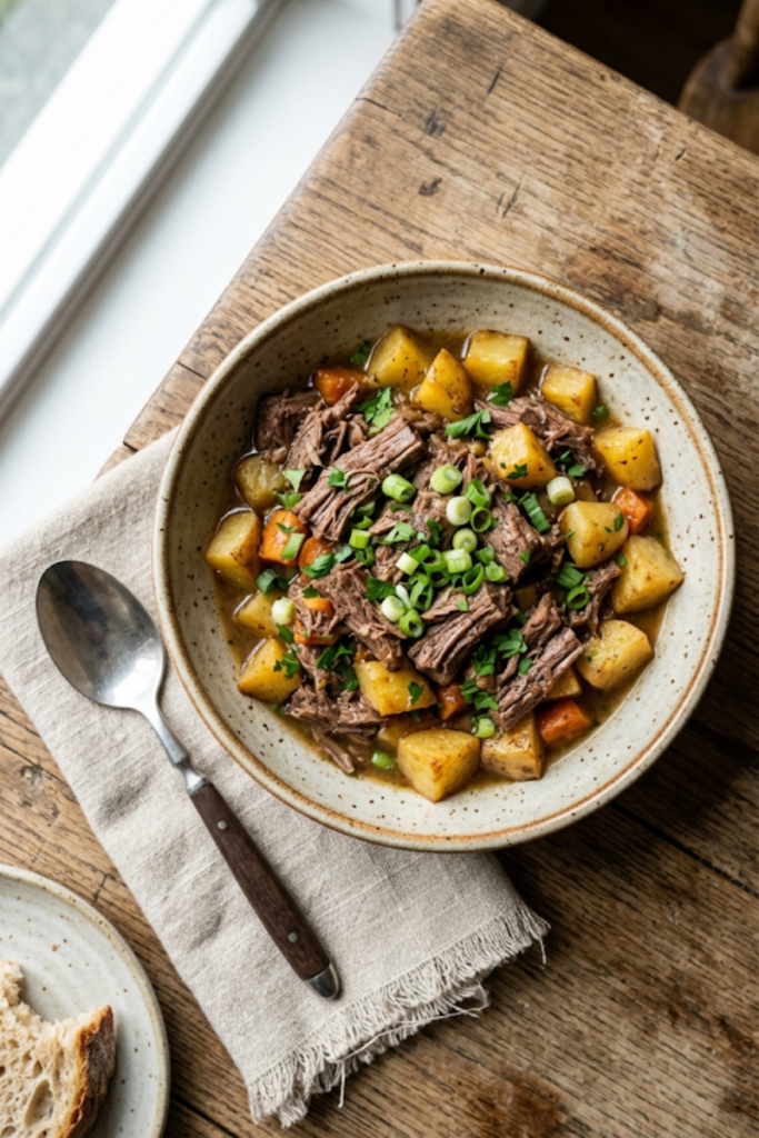 Shredded Beef and Potato Hash